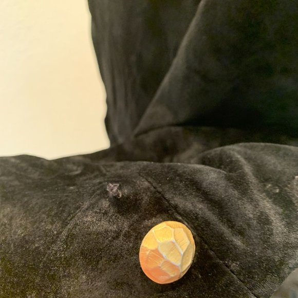 Vintage Dana Brooke black soft suede jacket size 6 oversized fits larger - Picture 6 of 15